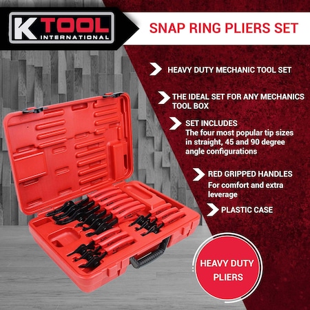 K-Tool International Snap Ring Plier Kit, Universal, 12 pcs. KTI-55112